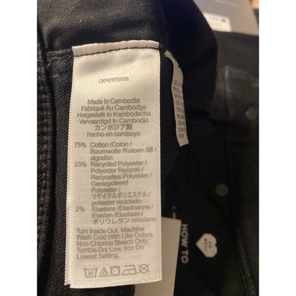 Madewell Women’s Stovepipe Black Rinse Wash Denim Jeans Size 23P - Picture 6 of 7